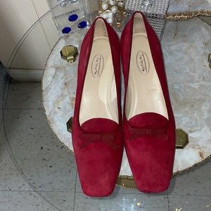 Red suede Talbots heels
